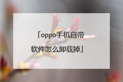 oppo手机自带软件怎么卸载掉