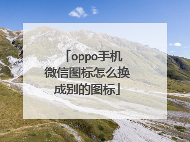 oppo手机微信图标怎么换成别的图标