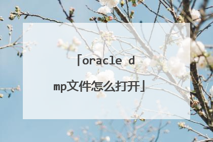 oracle dmp文件怎么打开