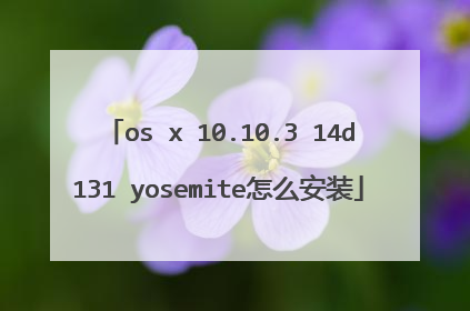 os x 10.10.3 14d131 yosemite怎么安装