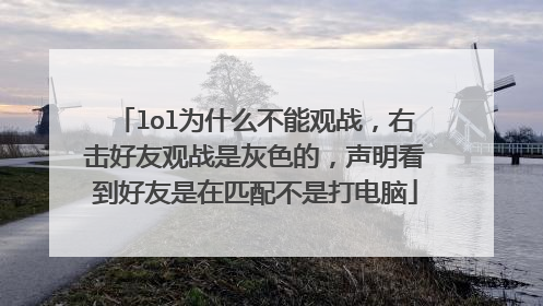 lol为什么不能观战,右击好友观战是灰色的,声明看到好友是在匹配不是打电脑