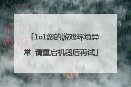 lol您的游戏环境异常 请重启机器后再试