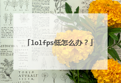 lolfps低怎么办?