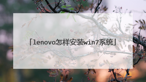 lenovo怎样安装win7系统