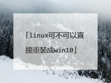 linux可不可以直接重装成win10