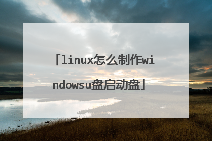 linux怎么制作windowsu盘启动盘