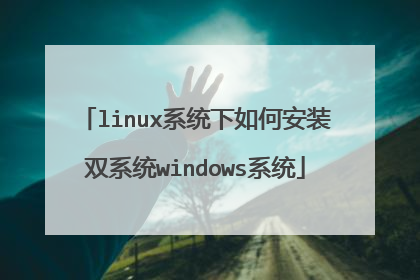 linux系统下如何安装双系统windows系统