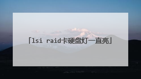 lsi raid卡硬盘灯一直亮