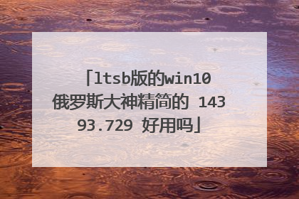 ltsb版的win10俄罗斯大神精简的 14393.729 好用吗