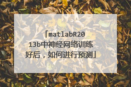 matlabR2013b中神经网络训练好后,如何进行预测