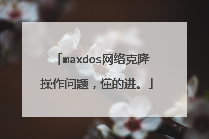maxdos网络克隆操作问题,懂的进。