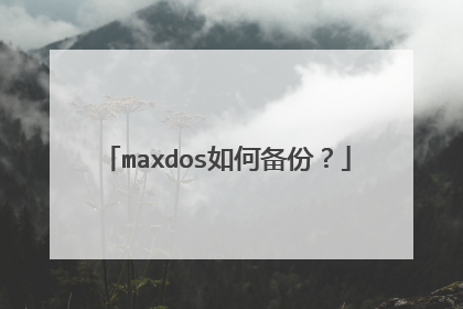 maxdos如何备份?