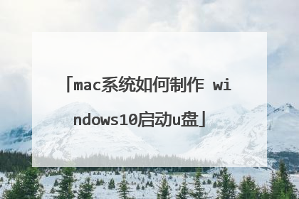 mac系统如何制作 windows10启动u盘