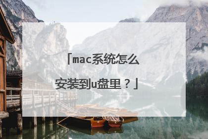 mac系统怎么安装到u盘里?