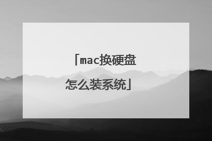 mac换硬盘怎么装系统