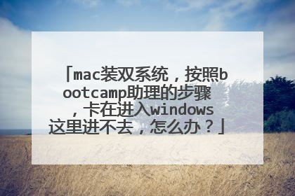 mac装双系统,按照bootcamp助理的步骤,卡在进入windows这里进不去,怎么办?