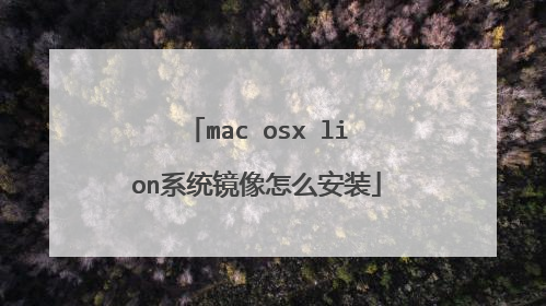 mac osx lion系统镜像怎么安装