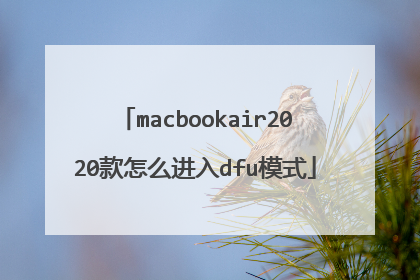 macbookair2020款怎么进入dfu模式