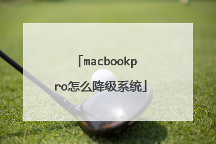 macbookpro怎么降级系统