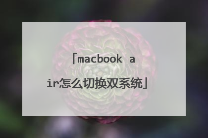 macbook air怎么切换双系统