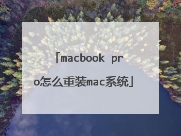 macbook pro怎么重装mac系统