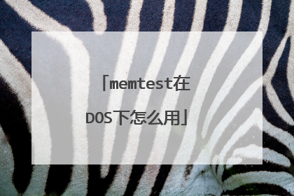 memtest在DOS下怎么用