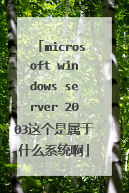 microsoft windows server 2003这个是属于什么系统啊