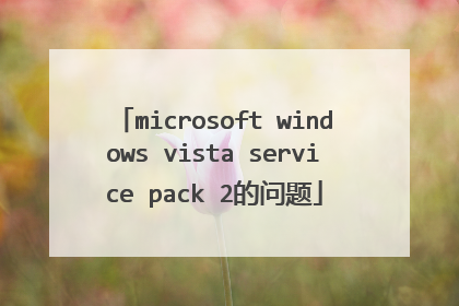 microsoft windows vista service pack 2的问题