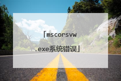 mscorsvw.exe系统错误