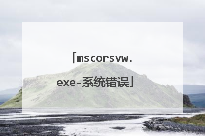mscorsvw.exe-系统错误