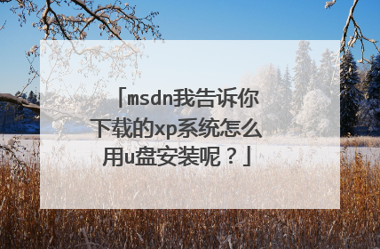 msdn我告诉你下载的xp系统怎么用u盘安装呢？