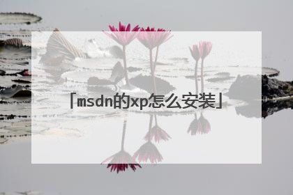 msdn的xp怎么安装