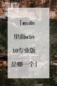 msdn里面win10专业版是哪一个