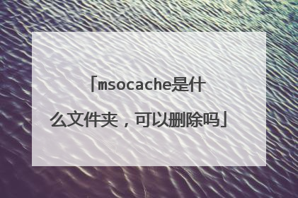 msocache是什么文件夹,可以删除吗