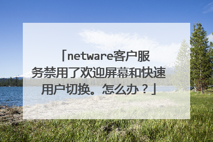 netware客户服务禁用了欢迎屏幕和快速用户切换。怎么办?