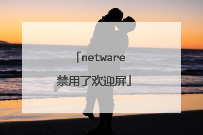 netware禁用了欢迎屏