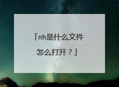 nh是什么文件 怎么打开？