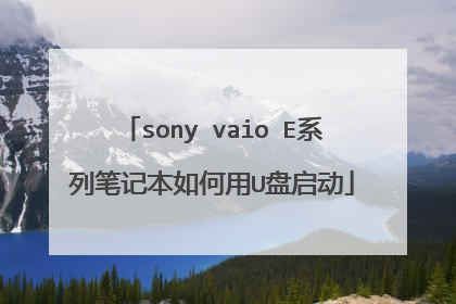 sony vaio E系列笔记本如何用U盘启动