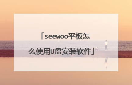 seewoo平板怎么使用U盘安装软件