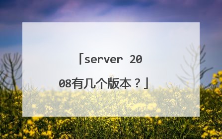 server 2008有几个版本?