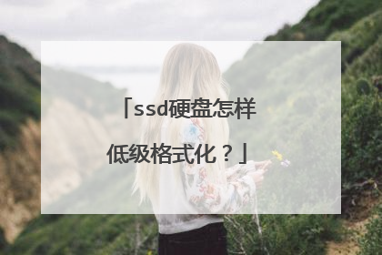 ssd硬盘怎样低级格式化?