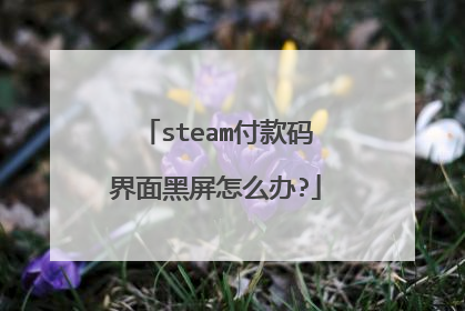 steam付款码界面黑屏怎么办?