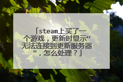 steam上买了一个游戏,更新时显示“无法连接到更新服务器”,怎么处理?