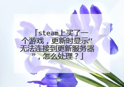 steam上买了一个游戏,更新时显示“无法连接到更新服务器”,怎么处理?