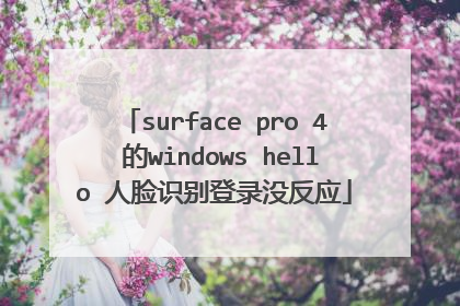 surface pro 4 的windows hello 人脸识别登录没反应