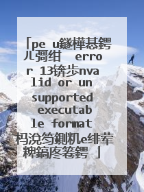 pe u鐩樺惎鍔ㄦ彁绀� error 13锛歩nvalid or unsupported executable format 杩涗笉鍘籶e绯荤粺鎬庝箞鍔�