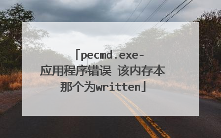 pecmd.exe-应用程序错误 该内存本那个为written