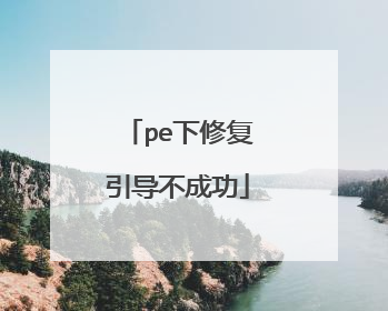 pe下修复引导不成功