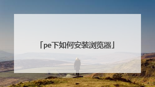 pe下如何安装浏览器