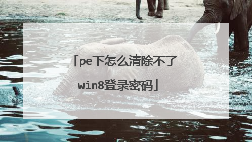 pe下怎么清除不了win8登录密码